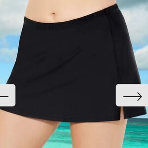 FULLFITALL - Side Slit Swim Skirt Black‎ 22 NWT